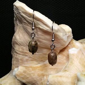 5/$25 Brown Green Jasper Dainty Earrings